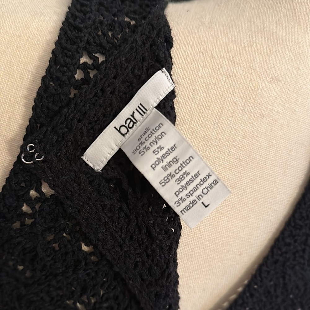 NWT Black Crochet mini dress - Picture 6 of 6